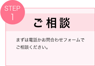 ご相談　まずは電話かお問合わせフォームでご相談ください。